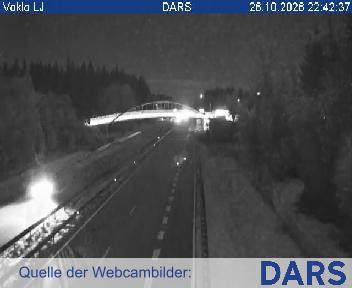 A2/E61, Karavanke - Ljubljana, pred počivališčem Voklo, pogled proti Ljubljani, Blickrichtung Gorenjska