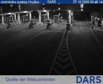 A2/E61, Karavanke - Ljubljana, cestninska postaja Hrušica, pogled proti Avstriji, Blickrichtung Gorenjska