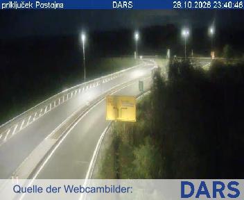 A1/E61/E70, Ljubljana - Koper, priključek Postojna I, Blickrichtung Primorska in Notranjska