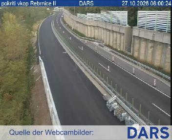 H4, Razdrto - Vrtojba, pokriti vkop Rebrnice II, Blickrichtung Primorska in Notranjska
